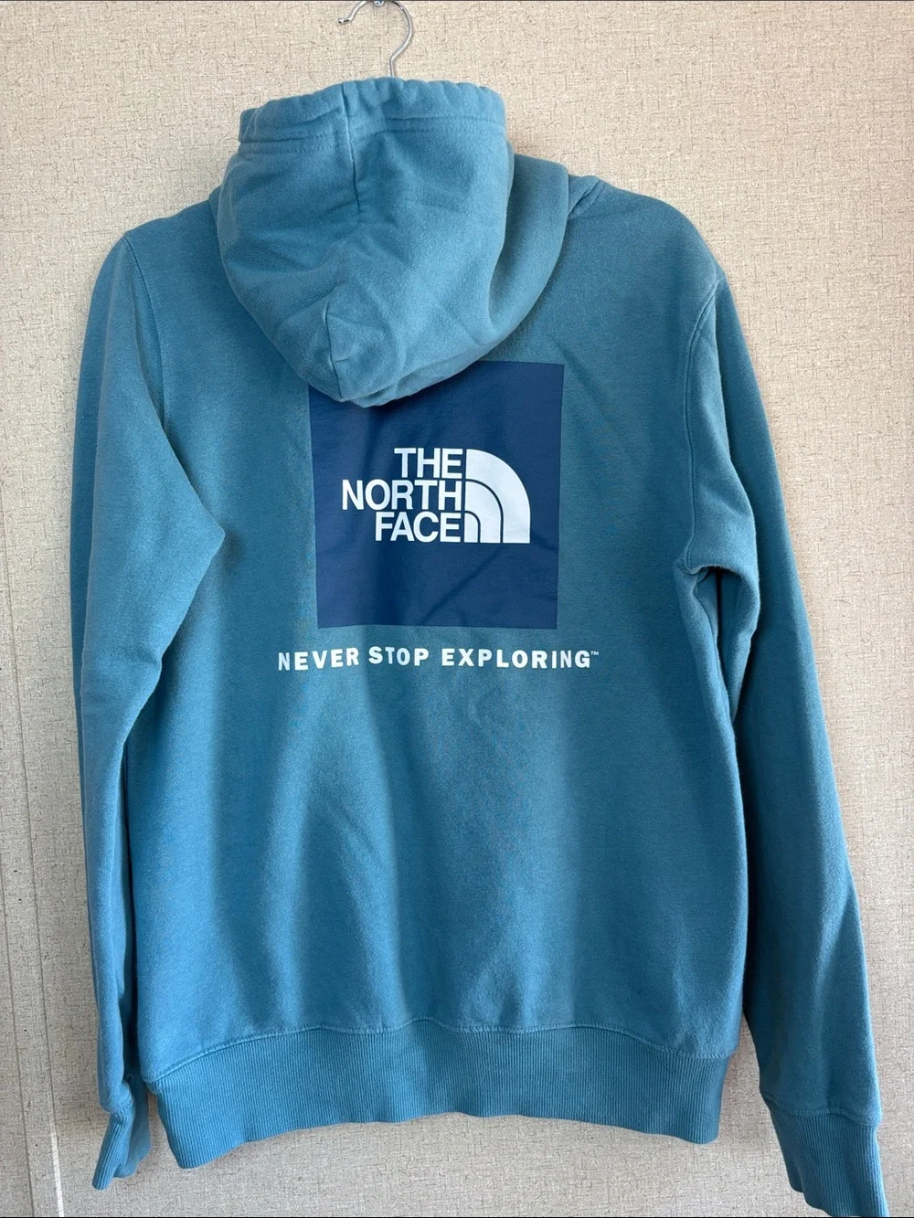 The North Face Hoodie Bundle of 2 Blue & Tan Pullover Sweatshirts Men's Small